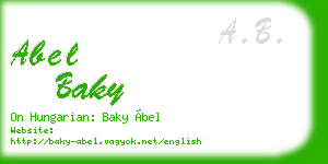 abel baky business card